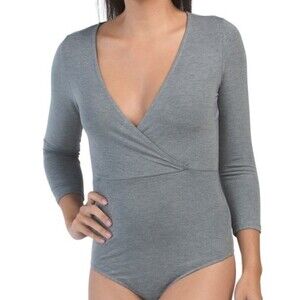 Maisie Cross Front Rib Knit Bodysuit L